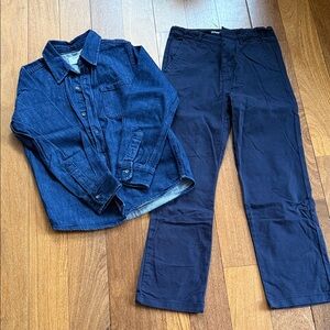 Old Navy Blue Denim Shirt and Dress Pants (10-12)